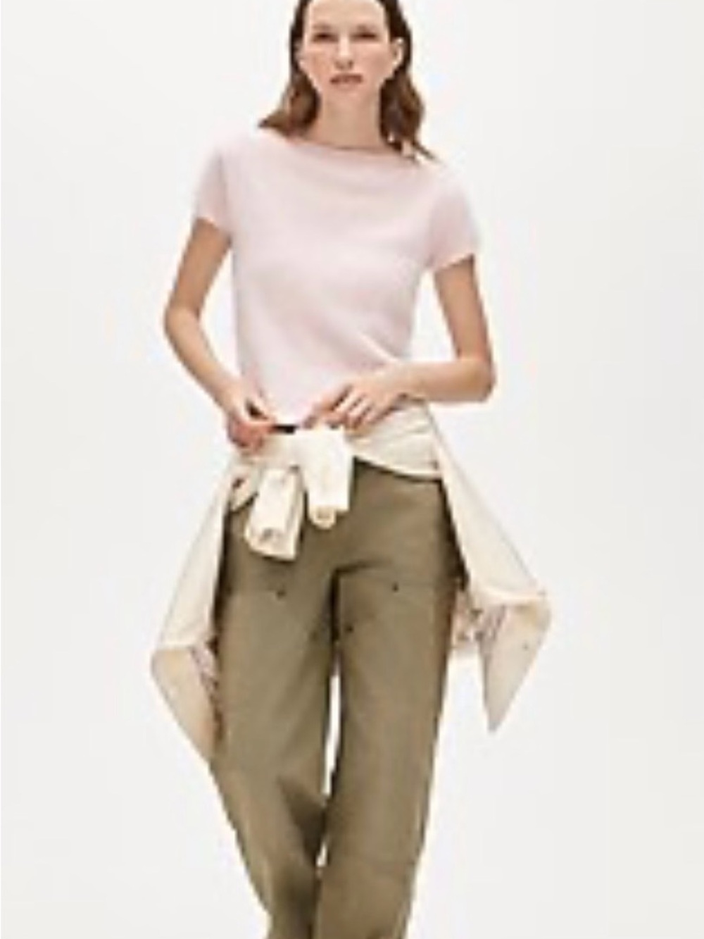 NWT J. Crew 100% Brushed Cashmere Boatneck in Light Pink - Picture 7 of 8